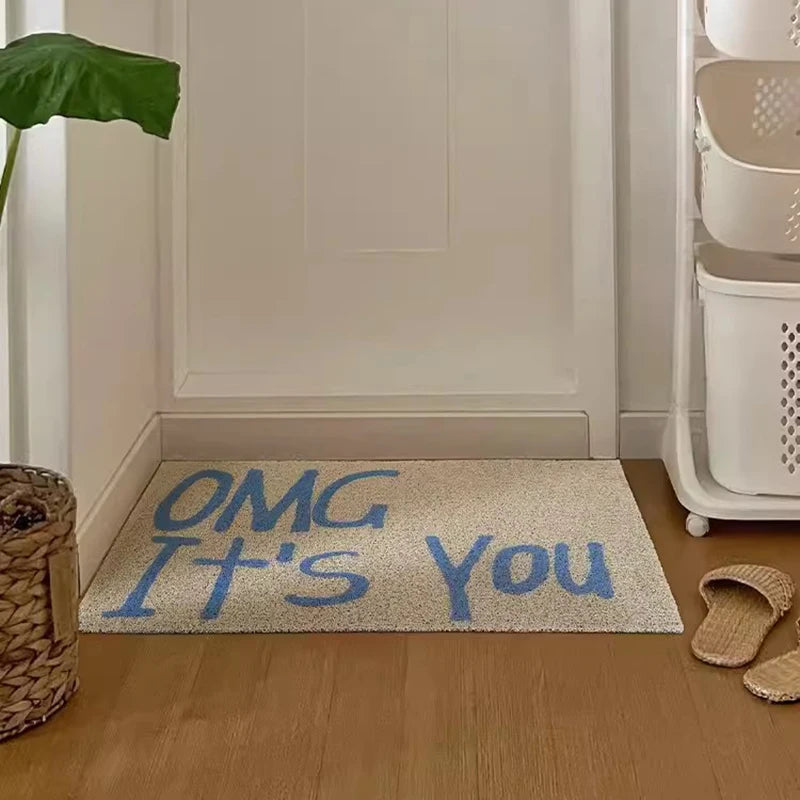 Ihomed PVC Letters Welcome Doormat Nordic Cuttable House Entrance Mat Rug Carpet Anti Dust Floor Pad Outdoor Aesthetic Home Room Decor