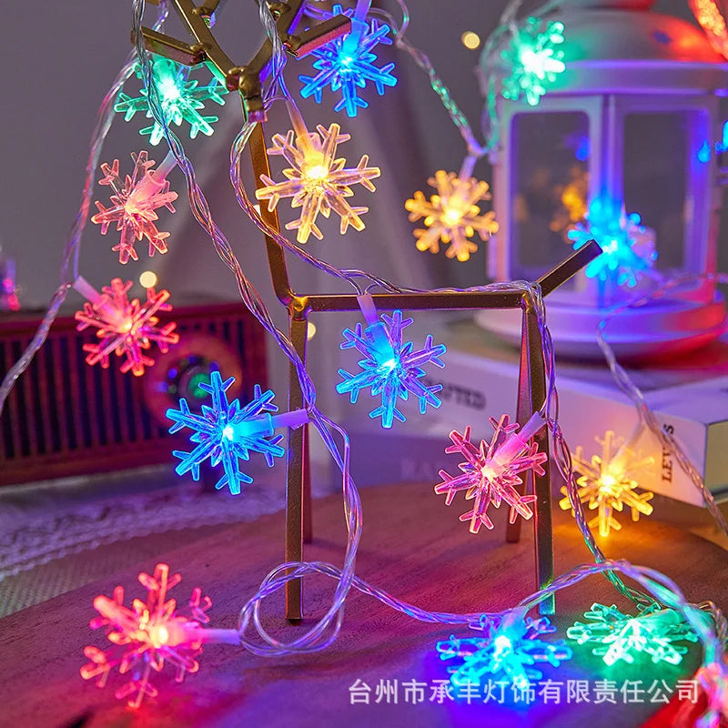 Ihomed 1/3/6M LED Snowflake Fairy Lights Battery/USB Power Copper Wire Garland Light New Year Garden Wedding Living Room Decoration