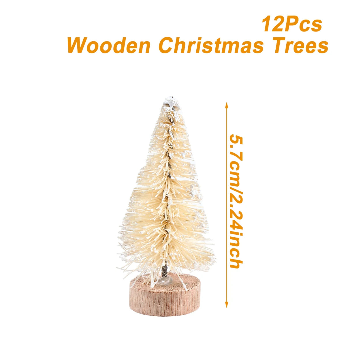 Ihomed Artificial Mini Wooden Christmas Tree Blue Green White Gold Tower Pine Small Sisal Christmas Tree Tabletop Ornament Decor