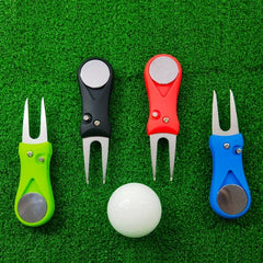 Ihomed All-in-One Magnetic Golf Fork: Effortless Turf Repair & Durable Ball Markers - Perfect Accessory for Every Golfer