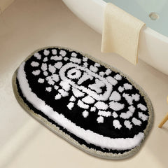 Ihomed Tufting Cookies Bathmat Soft Fluffy Cartoon Biscuit Bathroom Tub Side Carpet Pad Anti-slip Rug Home Kids Room Nursery Decor