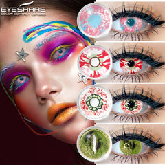 Ihomed Color Contact Lenses For Eyes 1Pair Anime Cosplay Colored Lenses Blue Red Halloween Lenses Contact Lens Beauty Makeup