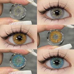 Ihomed 1pair Natural Color Contact Lenses for Eyes Fashion Blue Contact Lenses Beauty Makeup Brown Eyes Contacts Lenses 14.0mm