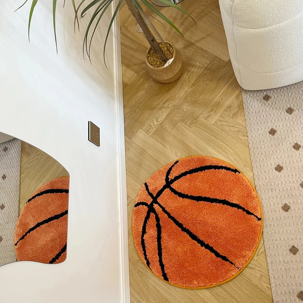 Ihomed Basketball Tufted Rug Doormat Mat Nonslip Mat Korean Style Home Decor Bedroom Handmade Tufted Rug Mat Living Room Entrance Rug