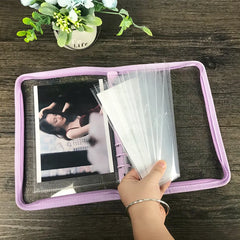 Ihomed 10pcs/set Photocard Sleeves for 6 Ring A5 Binder, Ultra-Clear K-pop Photocard Sleeves,Top Loading Photo Sheet Protector