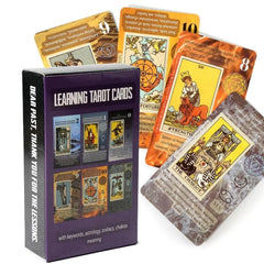 Ihomed 1 Box Learning Tarot Cards High Quality 78pcs Classic Tarot Cards With Starter Game Guide, Portable Fortune Telling Board Games