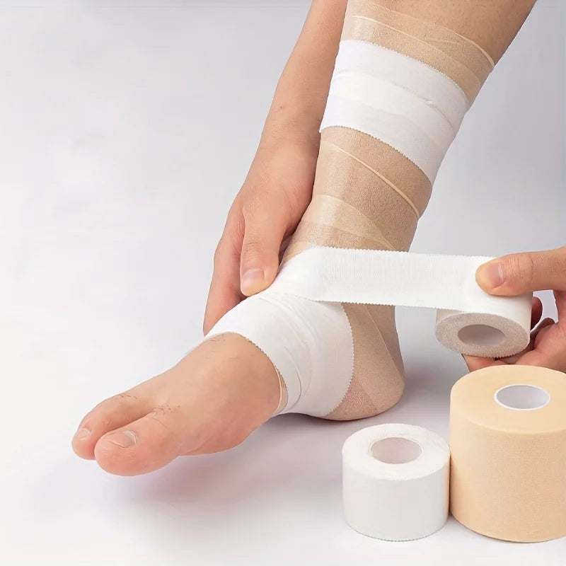 Ihomed White Sports Bandage And Skin Membrane, Self Wrap Bandages Elastic Tape Flexible Stretch Bandages For Sports Knee,Wrist Sprain