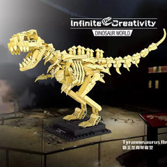 Ihomed DIY Jurassic Dinosaur World Park Series T-rex Triceratops Skeleton Ornament Building Blocks Fossil Bricks Figure Toys Kids Gifts