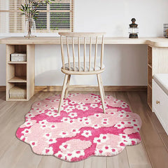 Ihomed Nordic 3D Lawn Moss Rugs Tufted Carpet Soft Daisy Green Pink Irregular Rugs Bedside Mat Non-Slip Absorbent Home Decorate