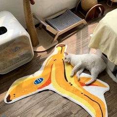 Ihomed Irregular Bedroom Decor Banana Carpet Creative Cute Carpets for Living Room Fluffy Soft Bedside Rug Home thicken Plush floor Mat