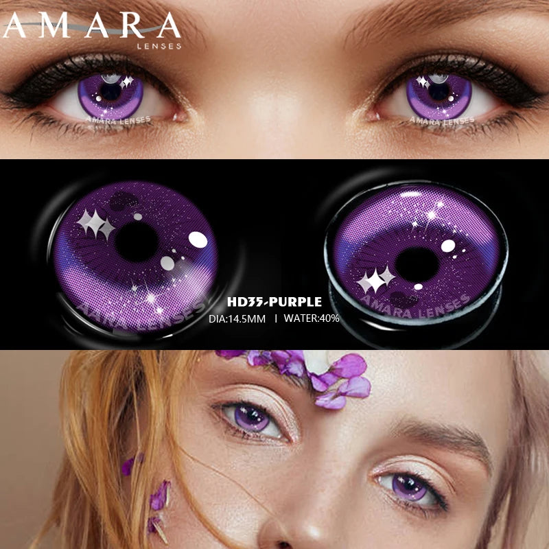 Ihomed 2pcs/1pair Anime Cosplay Colored Contact Lenses crazy Halloween Coloured Anime Softlens Hoshino Ai Pupil