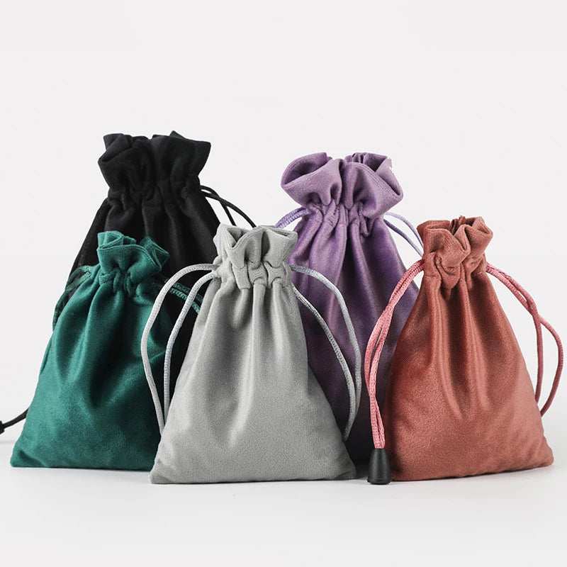 Ihomed 1Pc Drawstring Velvet Pouches Jewelry Packaging Display Bags Soft Eyewear Case Wedding New Year Gift Bag Xmas Present Pocket