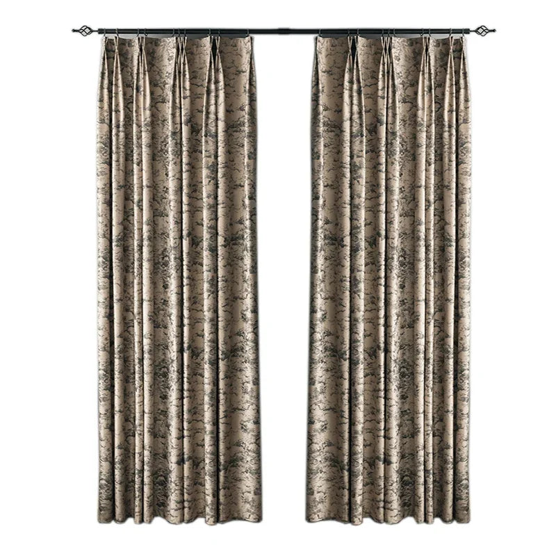 Ihomed Luxury Bronzing Living Room Cortinas Decor Blackout Bedroom Curtains Brown Advanced Window Cortina Modern Curtain IG 커튼 шторы IG