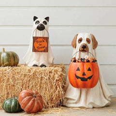 Ihomed Halloween Dog Elf Candy Bowl Ornament Pumpkin Festival Party Decoration Gift Home Storage Supplies Halloween Decors Accessories