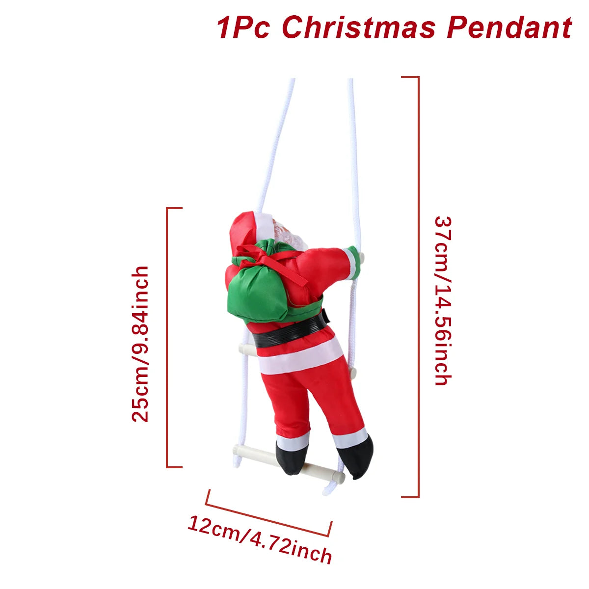 Ihomed Santa Claus Climbing Ladder Pendant Merry Christmas Decoration For Home 2024 Navidad Cristmas Tree Ornament 2025 New Year Gift