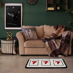 Ihomed Lucky Number 777 Jackpot Soft Rug Game Room Bedroom Aesthetics Carpet Handmade Housewarming Halloween Decor Casino Rug Gifts