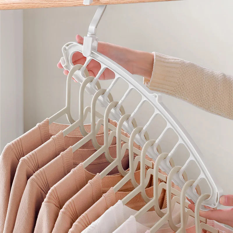 Ihomed New Clothes Hanger Closet Organizer Space Saving Hanger Multi-port Clothing Rack Plastic Scarf Storage hangers for clothes