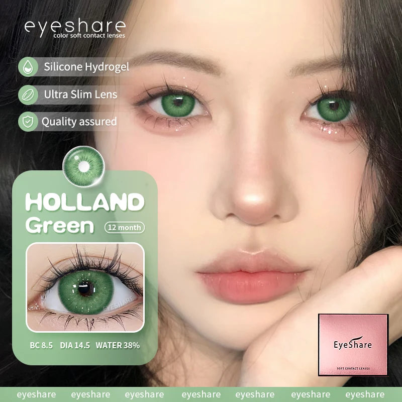 Ihomed 1pair Korean Lenses Color Contact Lenses for Eyes Blue Eye Lens Brown Contacts Natural Gray Pupils for Eyes Green Lense