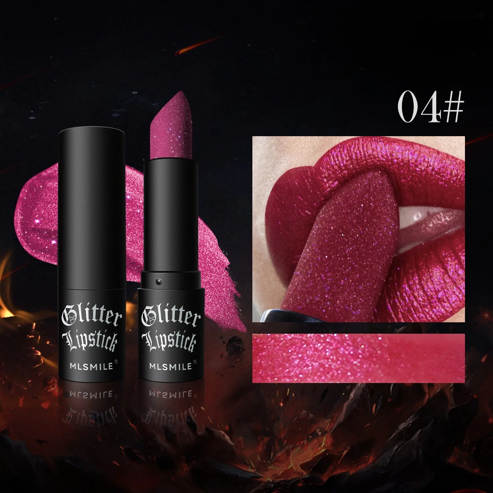 Ihomed Waterproof Glitter Lipsticks Punk Style Nude Matte Not Fading Pearlescent Sexy Red Pink Velvet Lipsticks Lips Makeup Cosmetic