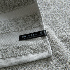 Ihomed High Quality Cotton Towel Sets,Bath Face Towel Set, Thicken Bathroom Washcloths, Soft, Comfortable, White, Grey Color, 2Pcs/set