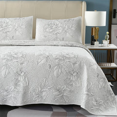 Ihomed 3pcs camellia Embroidered cotton Bedspread on the Bed double bedspreads and coverlets Mattress topper euro Couple bed quilt set