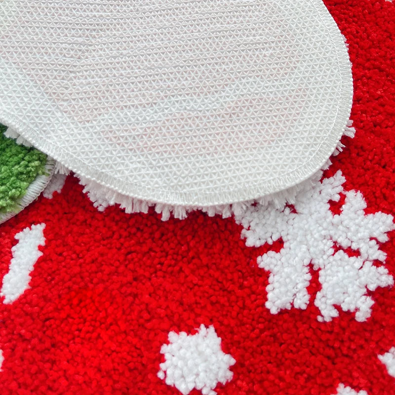 Ihomed Tufting Christmas Tree Bedroom Rug Fluffy Red Sock Carpet Kids Room Foot Pad Bath Mat Doormat Home Warm New Year Holiday Decor