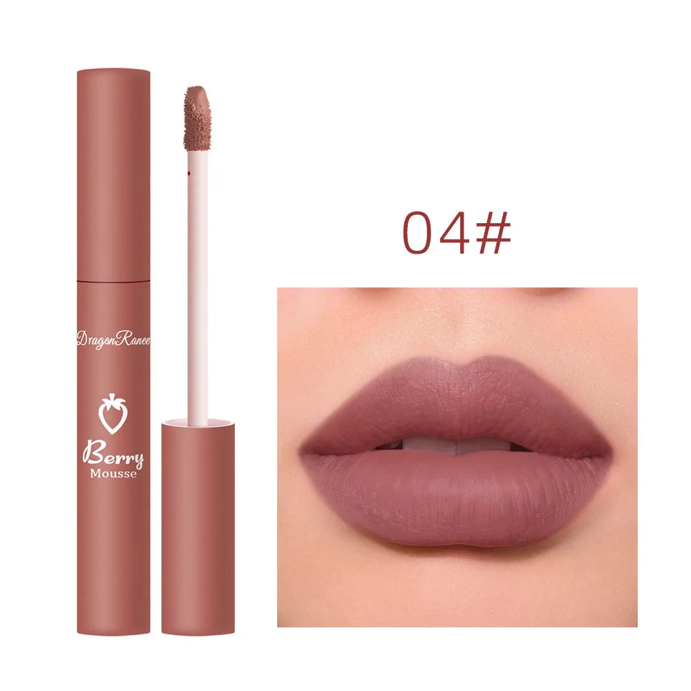 Ihomed Nude Lip Gloss Matte Velvet Liquid Lipstick Waterproof Sexy Long Lasting Non-stick Cup Nude Red Make-up for Women Korea Cosmetic