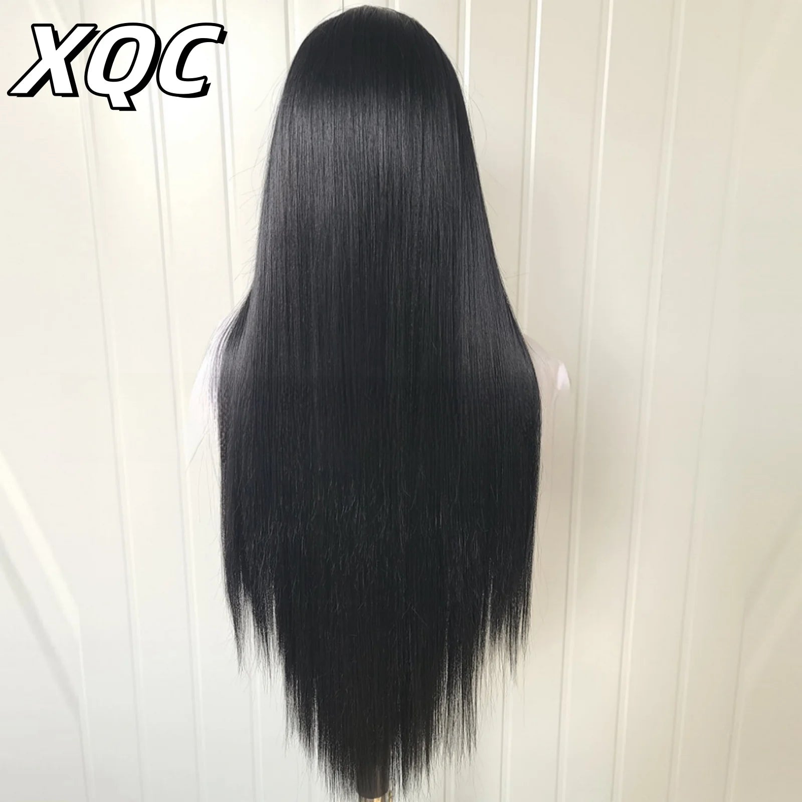 Ihomed Black Wig Straight Synthetic Lace Front Wig Glueless Wig Ready to Wear Long Black Wig Synthetic Hair Lace Frontal Wigs for Women