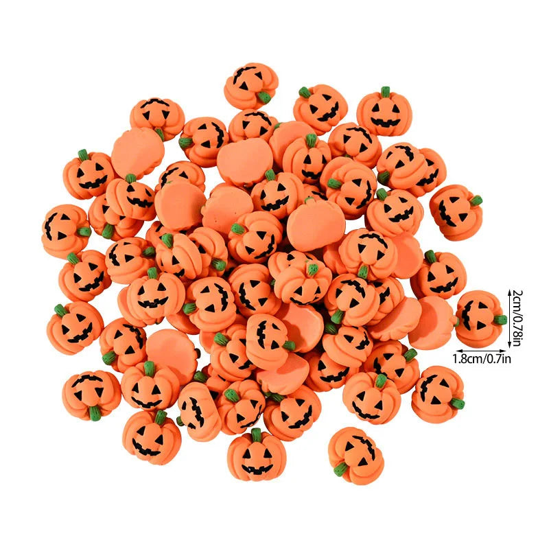 Ihomed 20/10Pcs Halloween Resin Pumpkin Miniatures Mini Flatback Charms Pumpkin Halloween Party Home Table Decoration DIY Crafts Gift