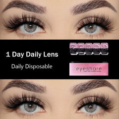 Ihomed 10Pcs Daily Disposable 1 Day Daily Lens Green Color Contact Lenses for Eyes Natural Style Beautiful Pupils