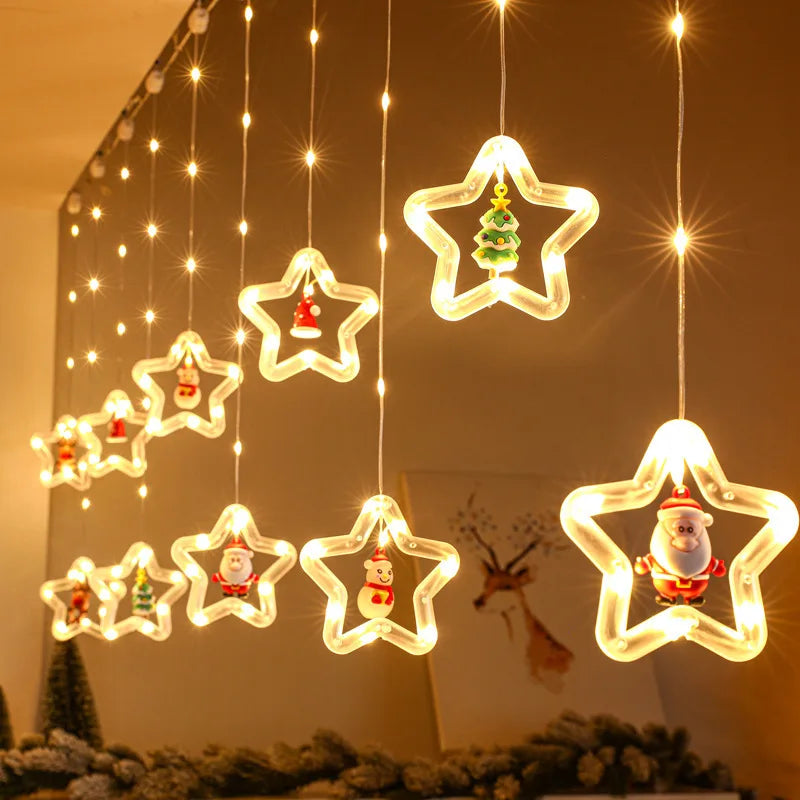 Ihomed Christmas Wish Ball LED Fairy Curtain Light String Wedding Holiday Garland Lamp for Home Room Party Decoration Navidad