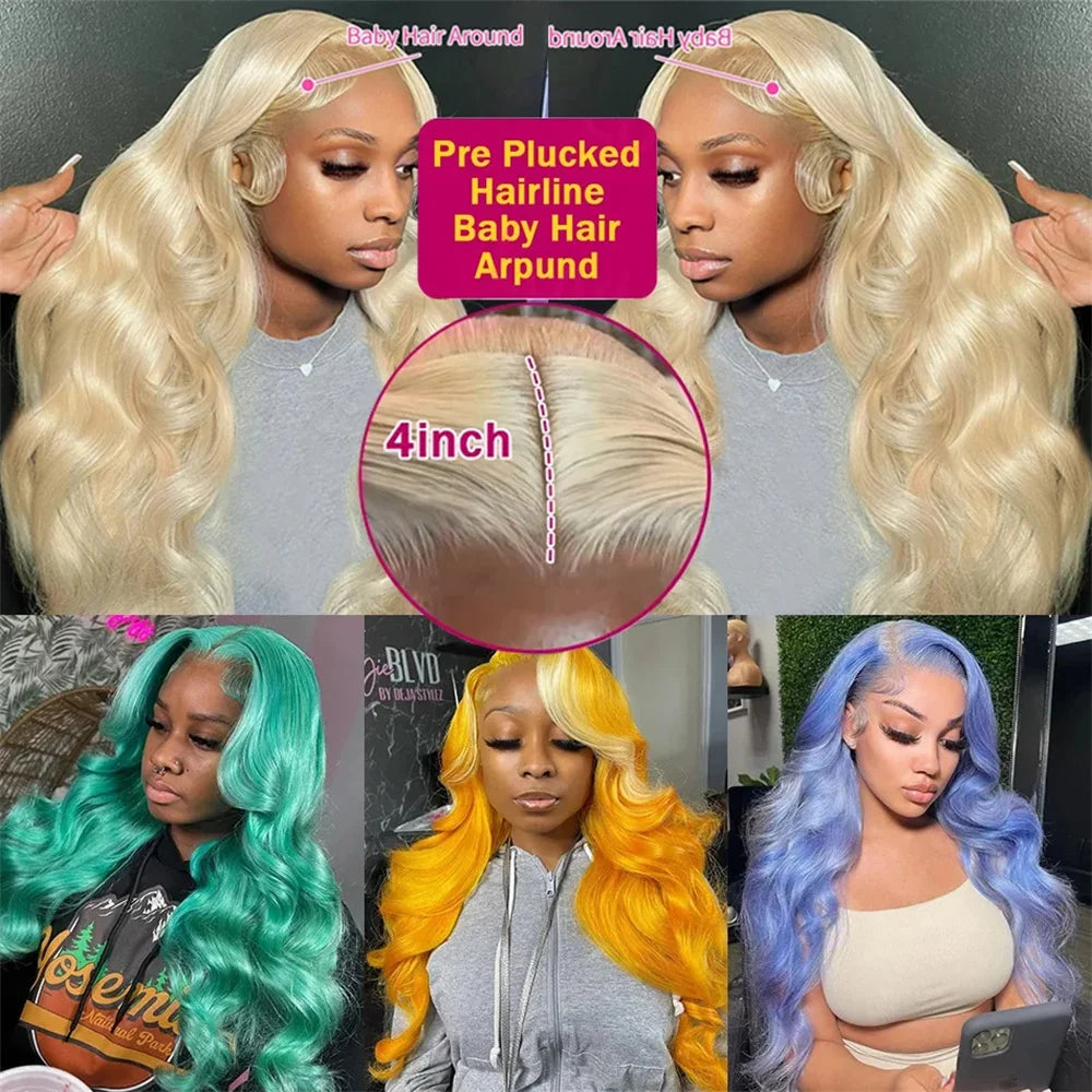 Ihomed 30 38 Inch Honey Blonde 613 HD Lace Frontal Wigs 13x6 Body Wave Human Hair 100% Brazilian 13x4 Lace Front Wig For Black Women