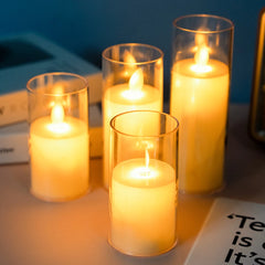 Ihomed LED Simulation Flame Candle Light Living Room Table Decor Lights Battery Powered Dynamic Beating Flame Lamp Decor Wedding