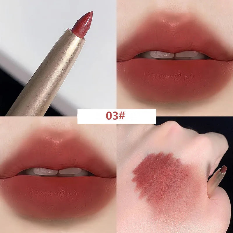 Ihomed Auto Rotate Red Lip Liner Pencil Stick Makeup Long Lasting Lipstick Pencil Waterproof Moisturizing Lipstick Pencil Korean Makeup