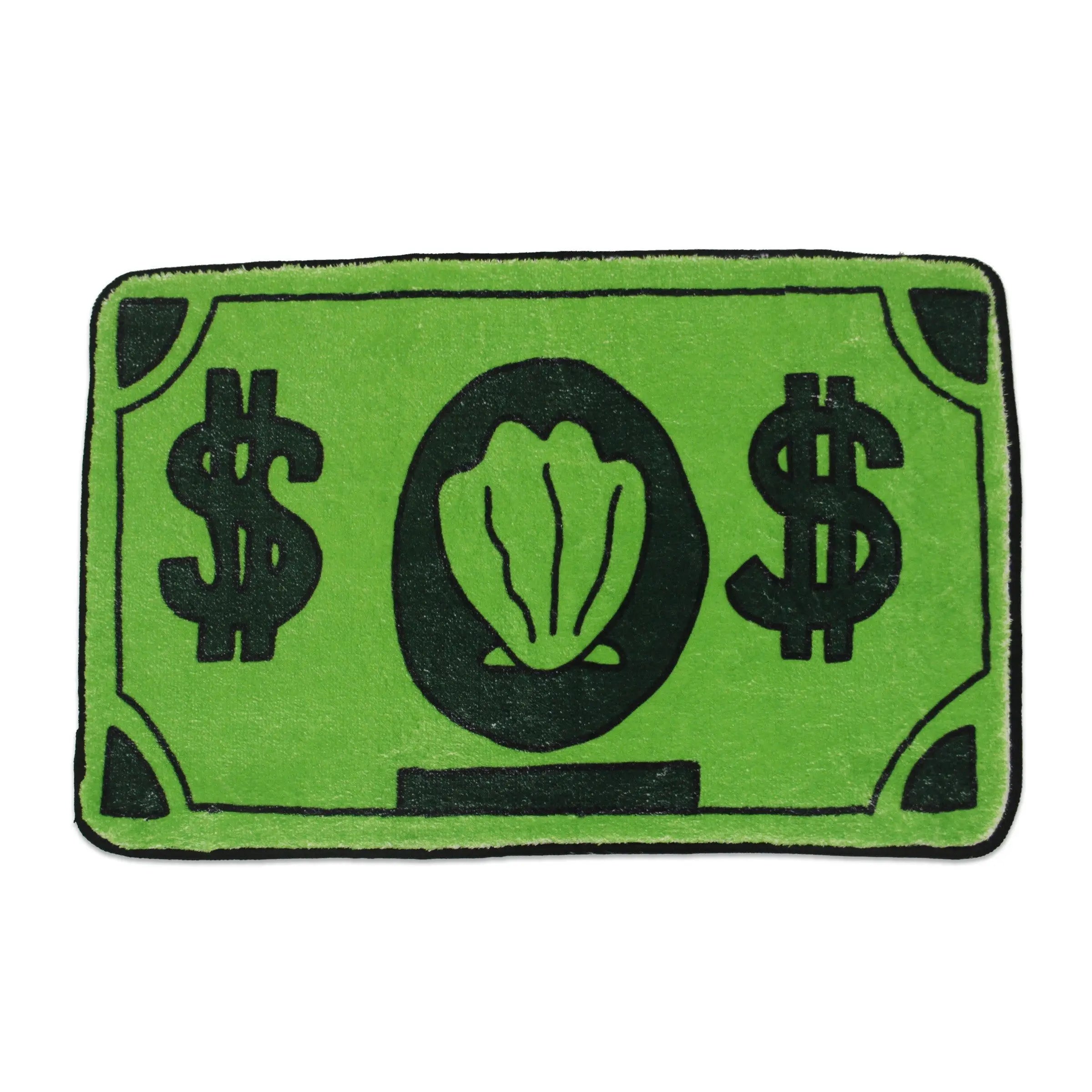 Ihomed Green Dollar Shell Cartoon Money Carpet Floor Mat Living Room Bedroom Bedside Blanket Special-shaped Rug Home Decor Gifts