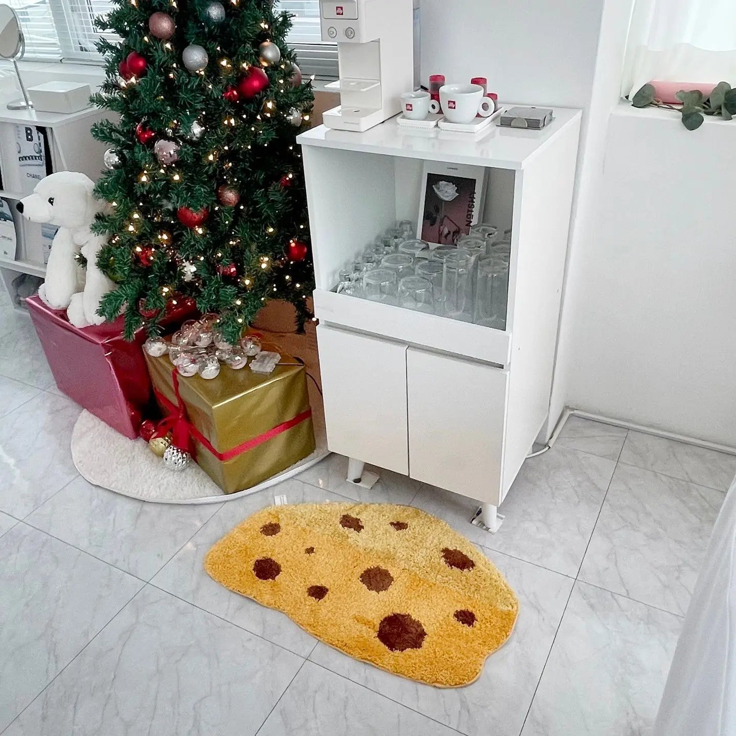 Ihomed Cheese Shape Design Washable Rug Desk Mat Floor Mat Entrance Bathroom Bed Toilet Traces Housewarming Gift Carpet