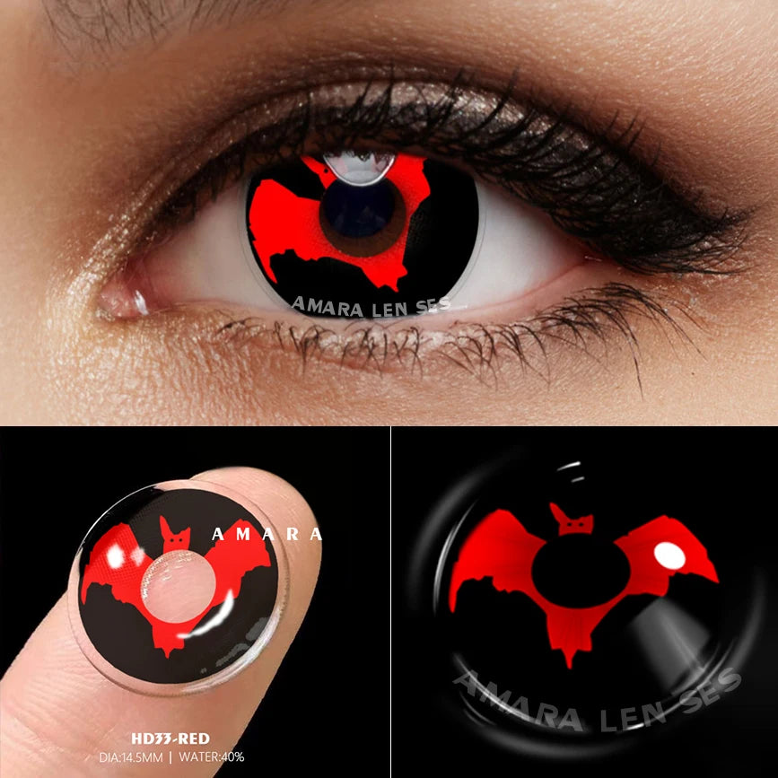 Ihomed 2pcs Halloween Contact Lenses For Eyes Anime Kakashi Pupils Red Cosplay Contact Lens Red Eye Cosmetic Color Lens Eyes