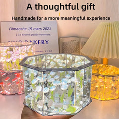 Ihomed New DIY Tulip Mirror Cube Lamp Three-Dimensional Nightlight Material Package Handmade Craft Birthday Gifts Led Tulip Night Light