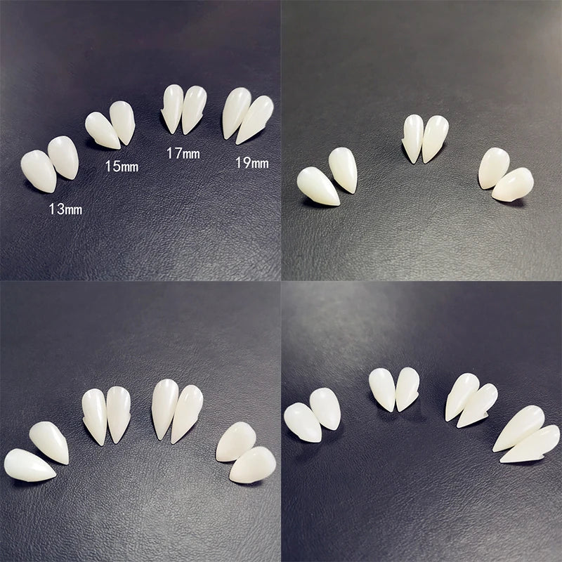 Ihomed 1 Pair Halloween Vampire Teeth Fangs Dentures Prop Party Costume DIY Cosplay Props Fake Teeth Resin Fangs Zombie Masquerade Prop