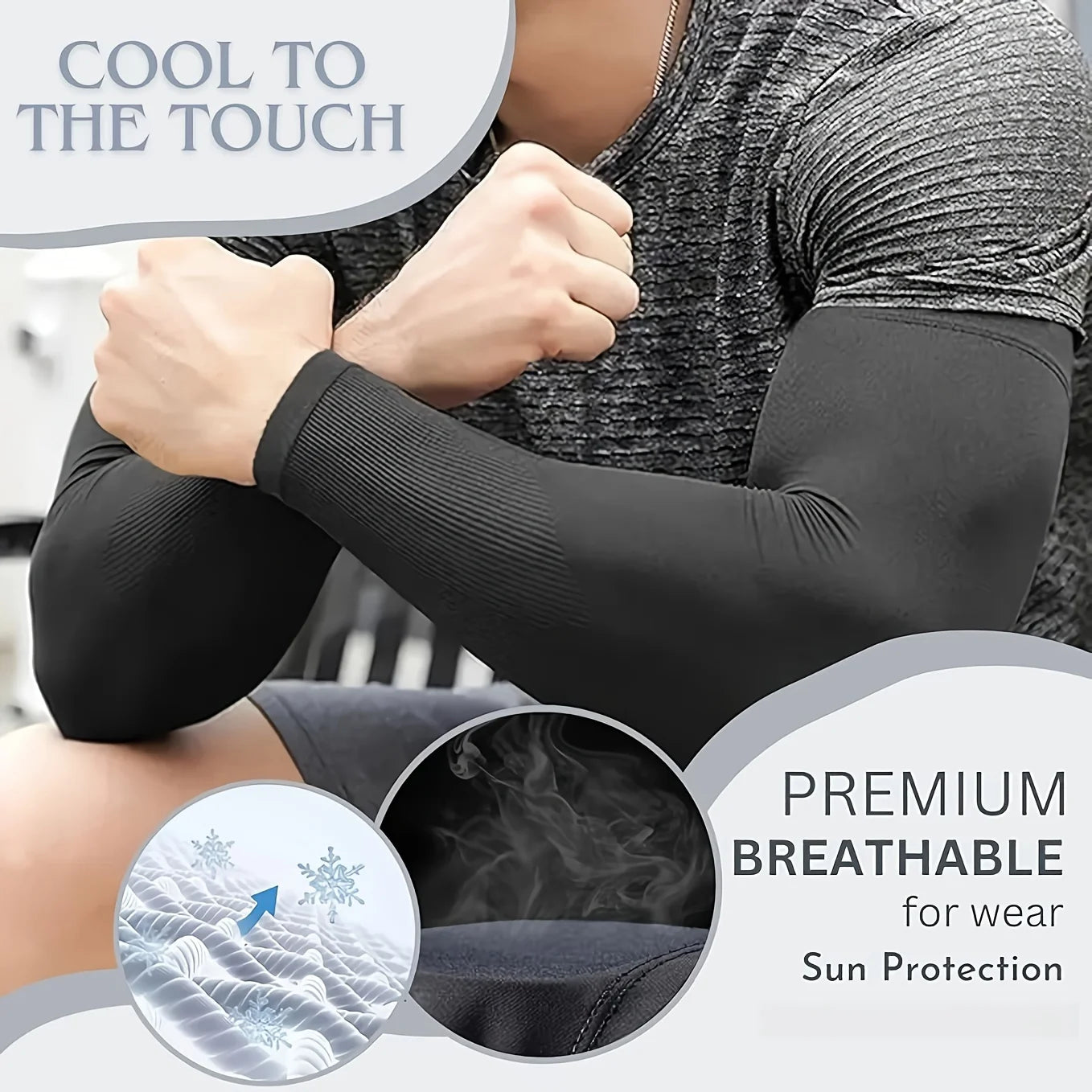 Ihomed 4 Pairs Unisex Sun Protection Arm Sleeves Breathable Cooling Arm Covers For Outdoor Activities Cycling Running Mountaineering