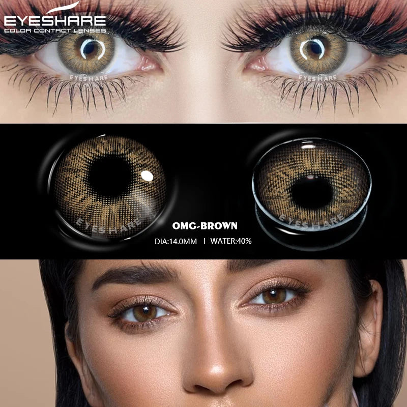 Ihomed 1Pair Color Contacts Lenses Colored Lens Eyes Natural Blue Eyes Lenses Gray Contacts Lense Yearly Fashion Green Lenses