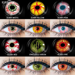 Ihomed 1pair Color Contact Lenses New Cosplay Colored Contact Lens Eye Blue White Color Lens Yearly Use Beauty Makeup for Eyes