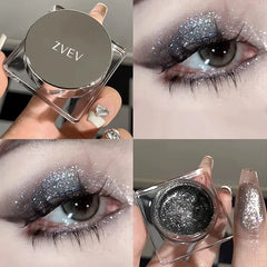 Ihomed Metallic Eyeshadow Palette Gel Texture Diamond Smoky Monochrome Glitter Body Highlighter Powder Cream Brighten Shiny Eyes Makeup