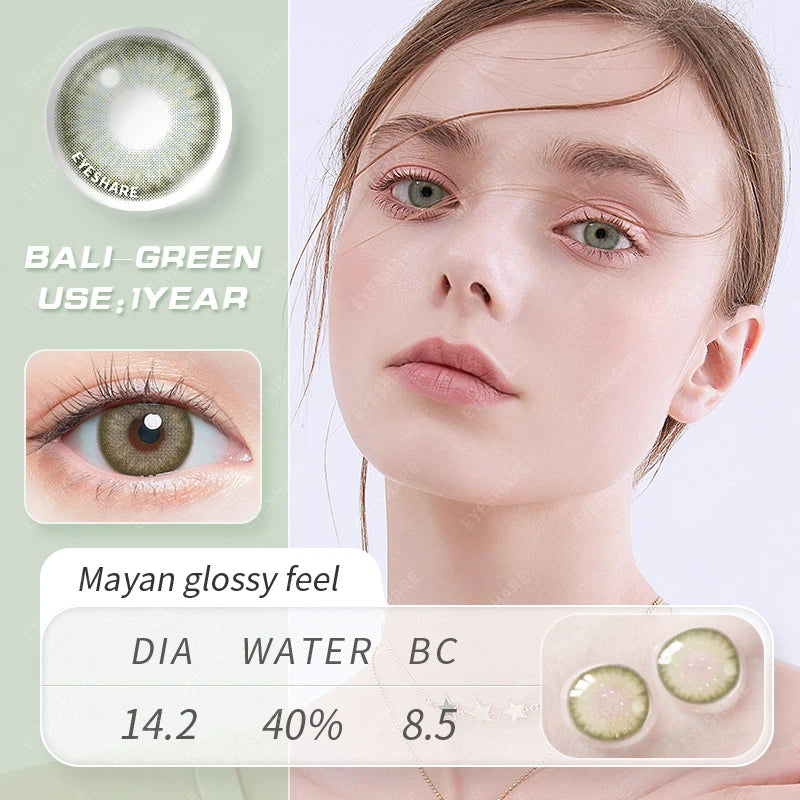 Ihomed Contact Lenses 1 Pair Color Contact Lens for Eyes Blue Gray Colored Contact Lens Eye Beautiful Pupil Yearly Use