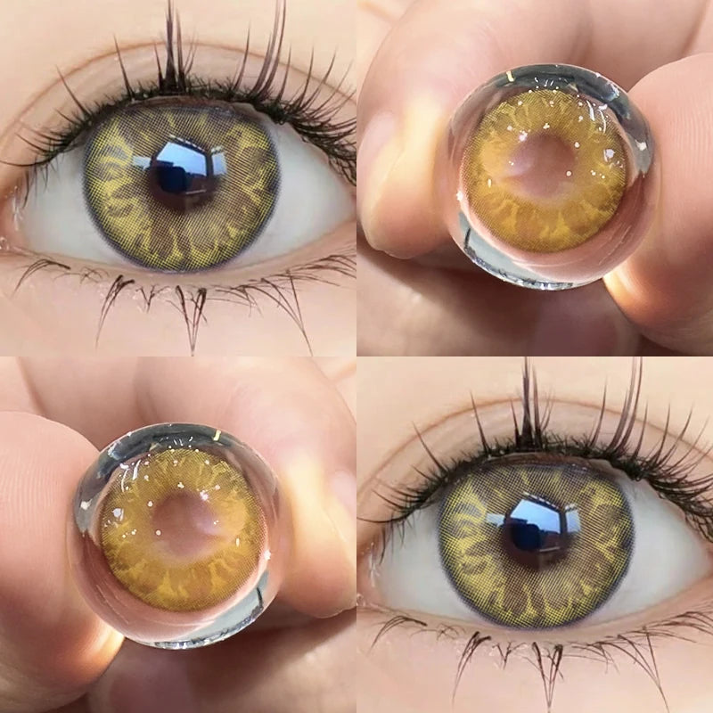 Ihomed 1Pair Color Contact Lens Blue Pupils High Quality Cosmetic Gray  Green Degrees Lenses Makeup Brown Eye