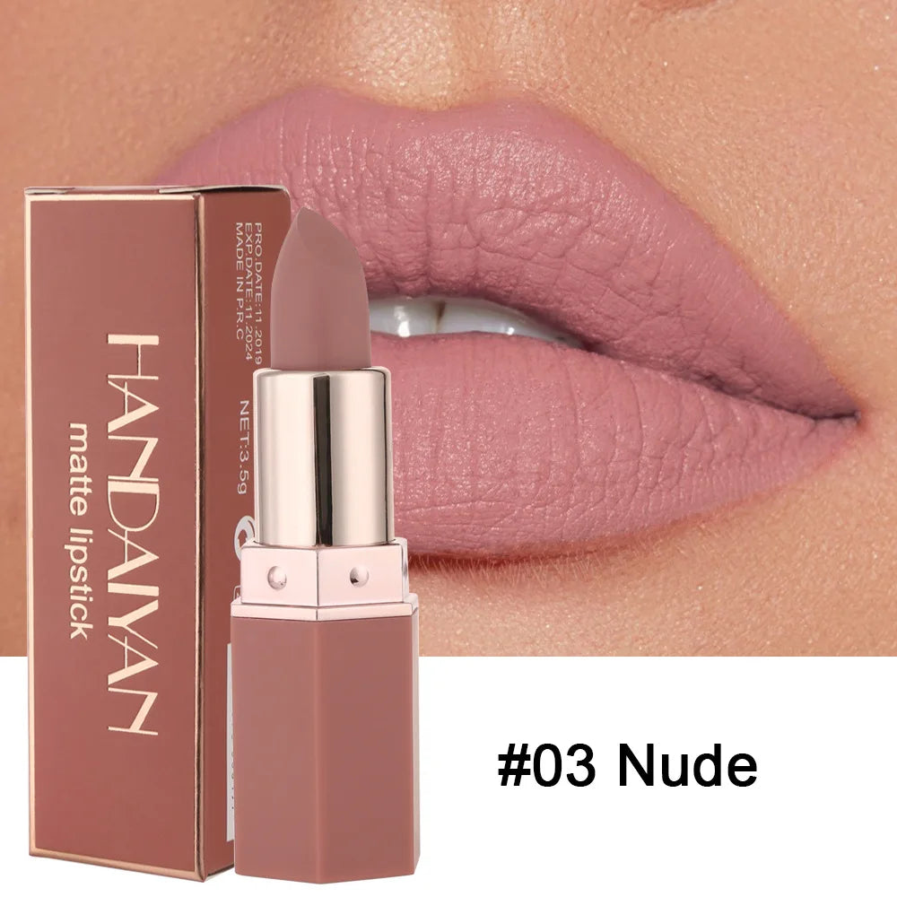 Ihomed Nude Matte Lipstick Velvet Lipsticks Waterproof Long Lasting Non-stick Cup Lip Stick Not Fading Sexy Red Pink Makeup Cosmetics