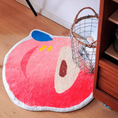 Ihomed Cute Printing Fruit Bedroom Rug Cartoon Apple Peach Bedside Mat Soft Living Room Carpet Area Floor Pet Pad Aesthetic Home Decor