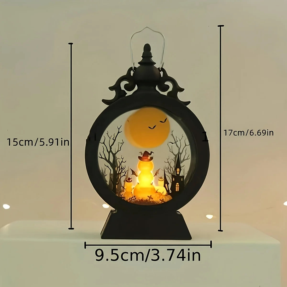 Ihomed Horror Halloween LED Wind Light Portable Pumpkin Ghost Lantern Bar Desktop Ornament Halloween Decor Props Party Supplies