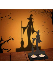 Ihomed 1pc Ironwork Halloween Candle Holder,Can hold two candles,Halloween Decorations Witch ,fordoor Party Decor,Not Includ Candles.