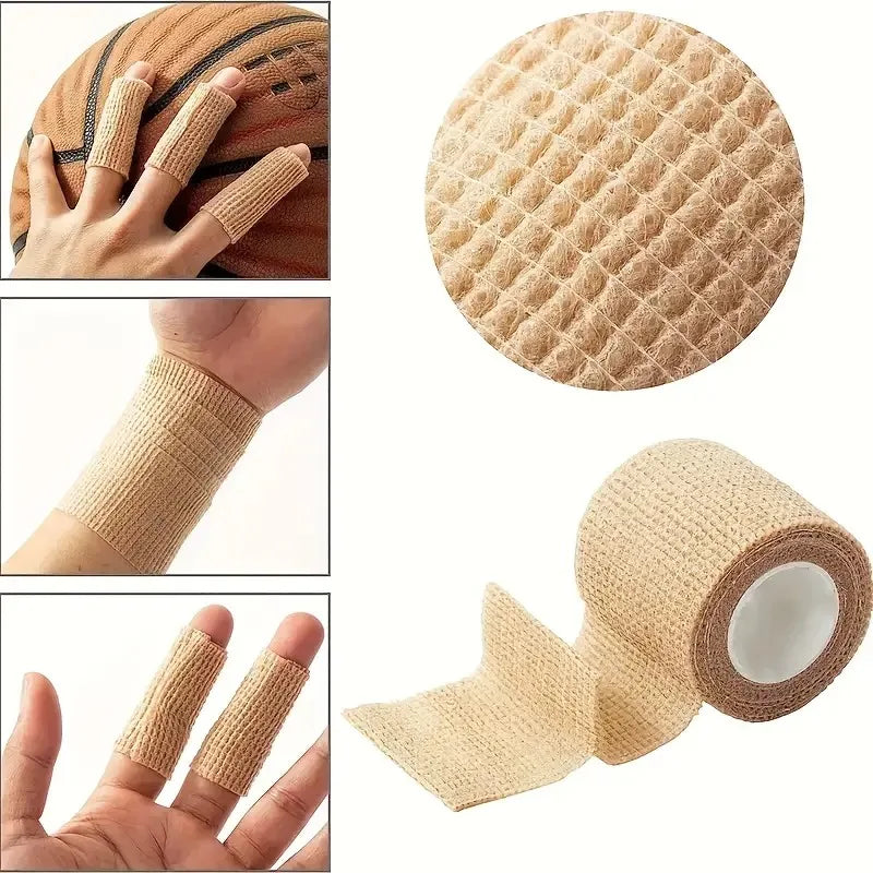 Ihomed 6 Rolls Elastic Self Adhesive Bandage Wrap, Breathable Flexible Fabric Non Woven Cohesive Bandage, Medical First Aid Sports Tape